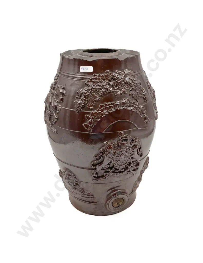 Victorian Glazed Stoneware Spirit Barrel (Faults) Image 1++