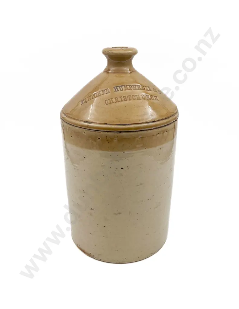 Fletcher Humphries & Co Christchurch Stoneware Spirit Bottle Image 1++