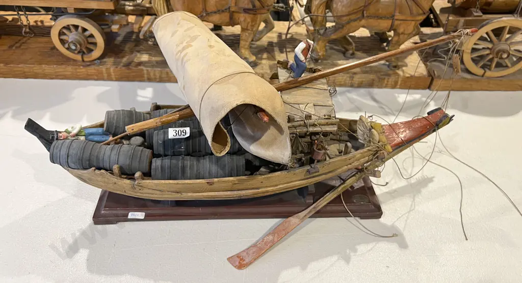 Wooden Sailboat With Barrels Image 1++