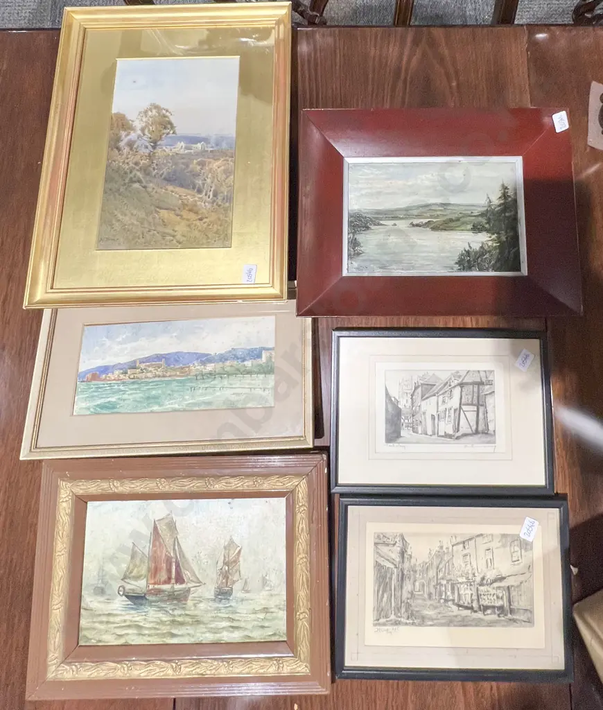 Box of Six Assorted Framed Original Works (AF) Image 1++