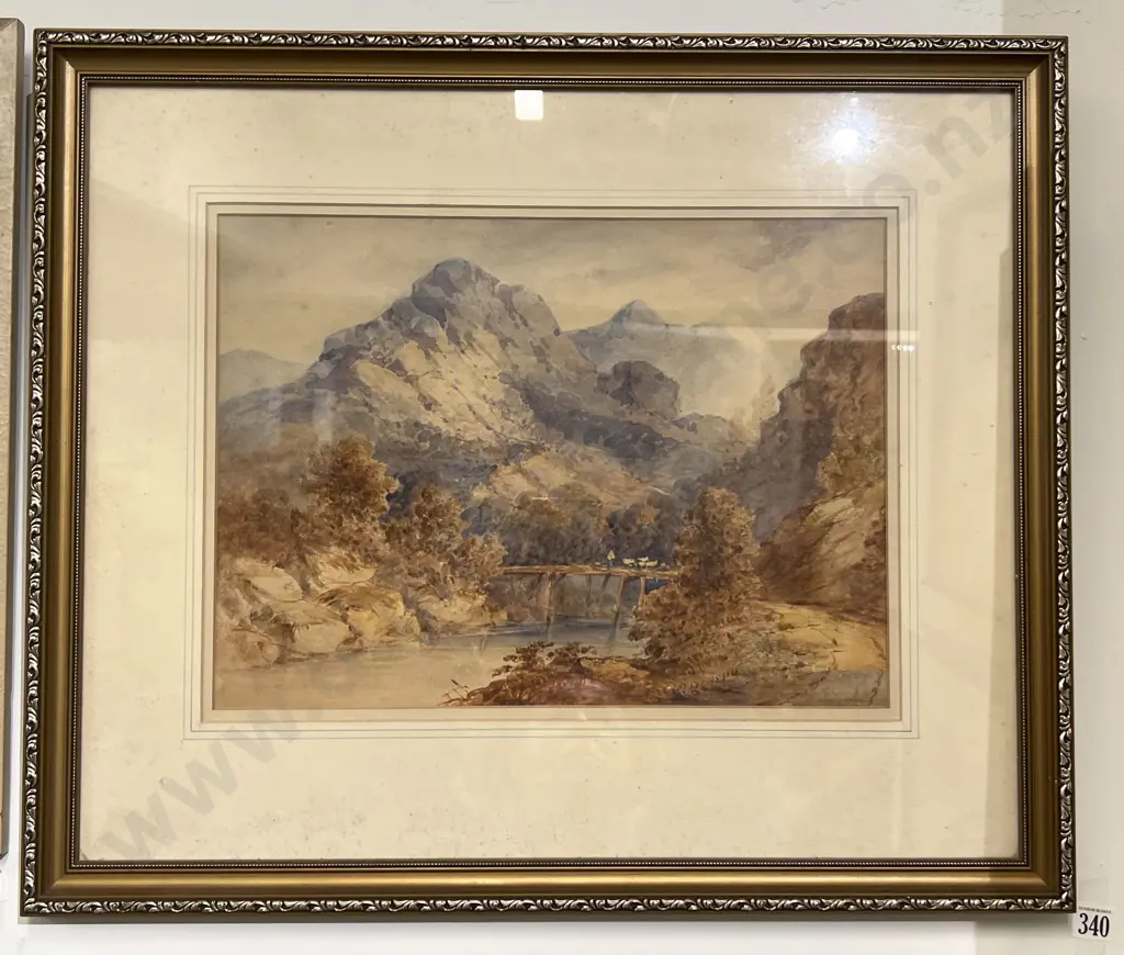 Gilt Framed Watercolor Landscape Image 1++