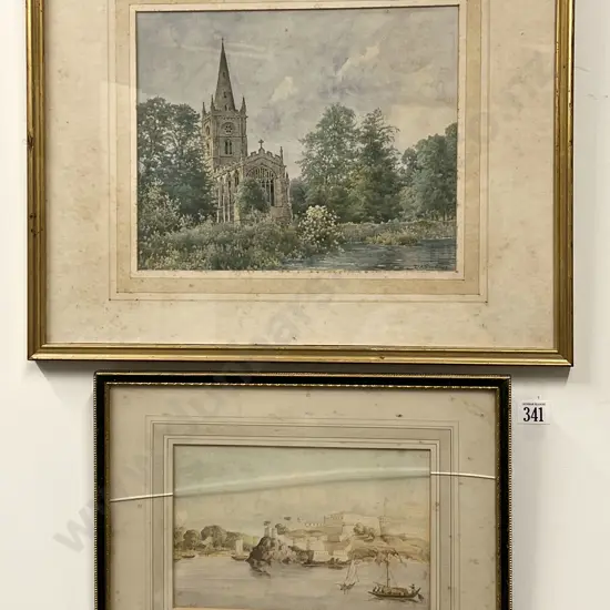 Two Framed Watercolors (Faults)