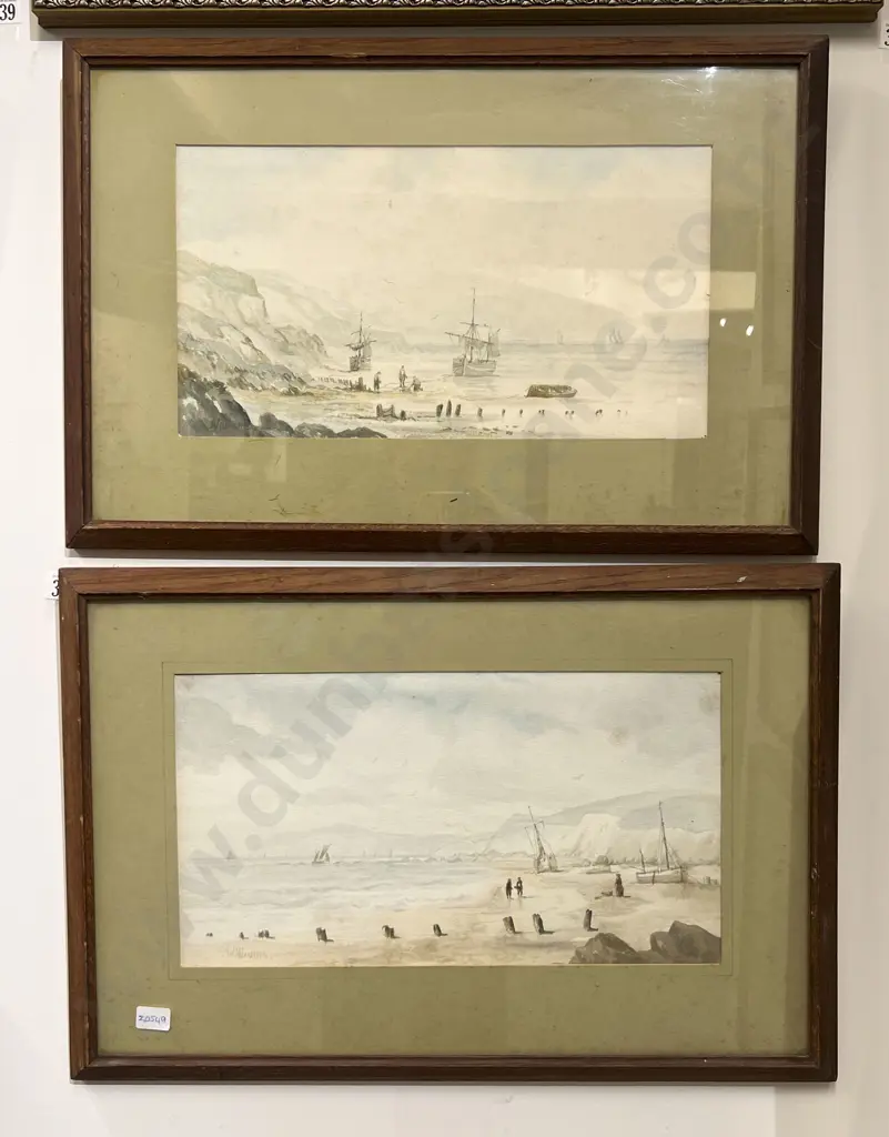 Two Watercolor Harbor Scenes Signed "Williams" Image 1++