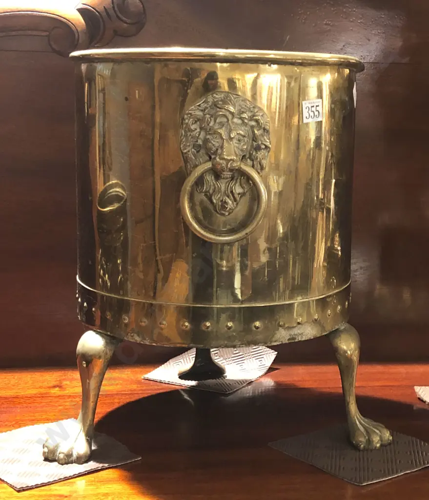 Brass Coal Bin with Claw Feet Image 1++