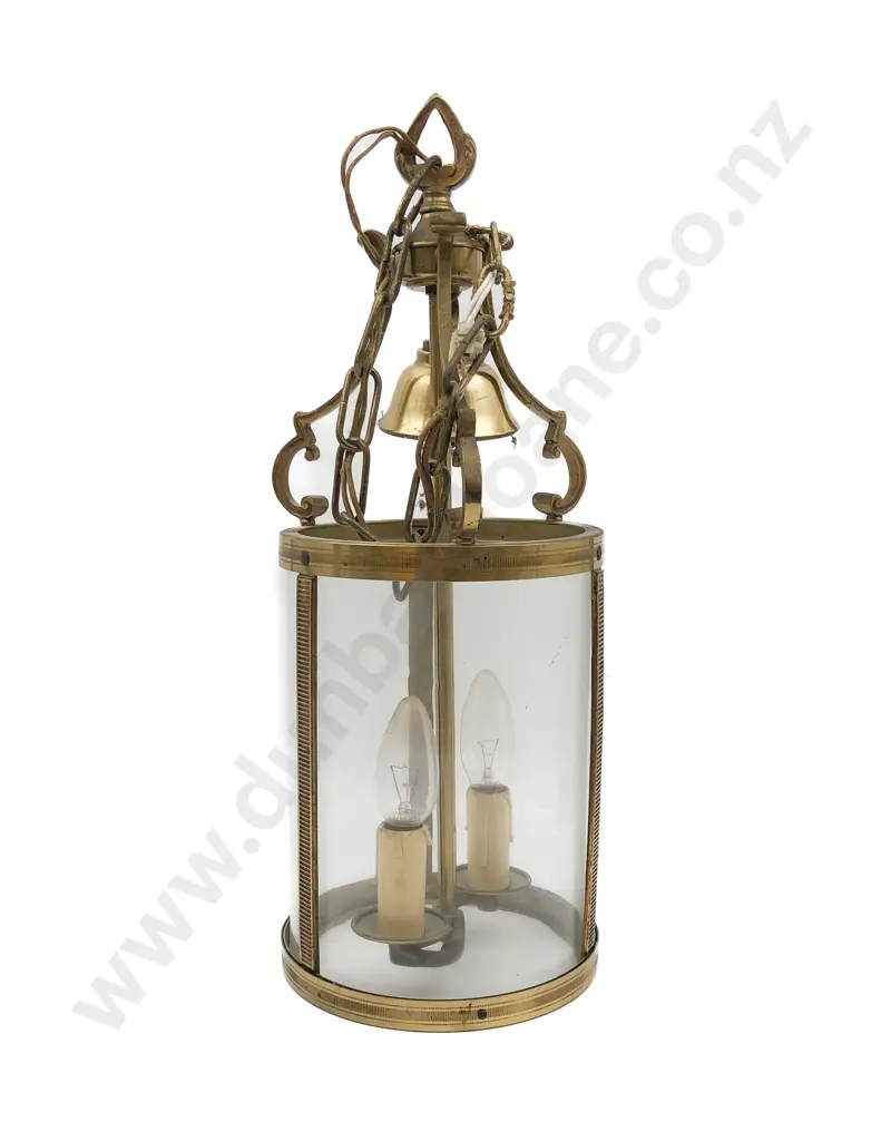 Brass and Glazed Hanging Candelabra Lantern Image 1++