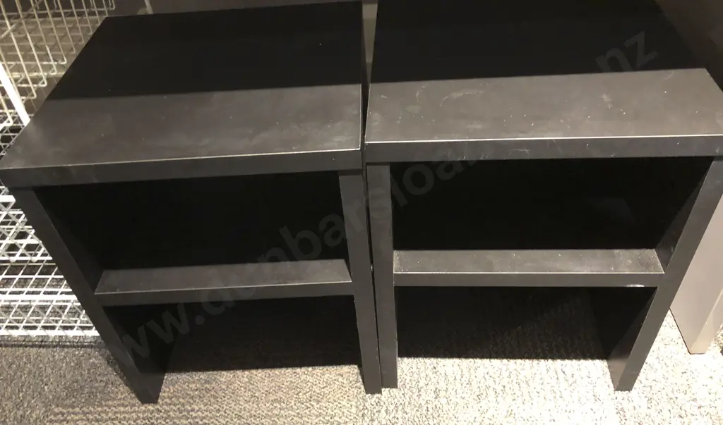 Modern Office Desk Together with Pair of Low Shelfs and Large Square Occasional Table Image 1++