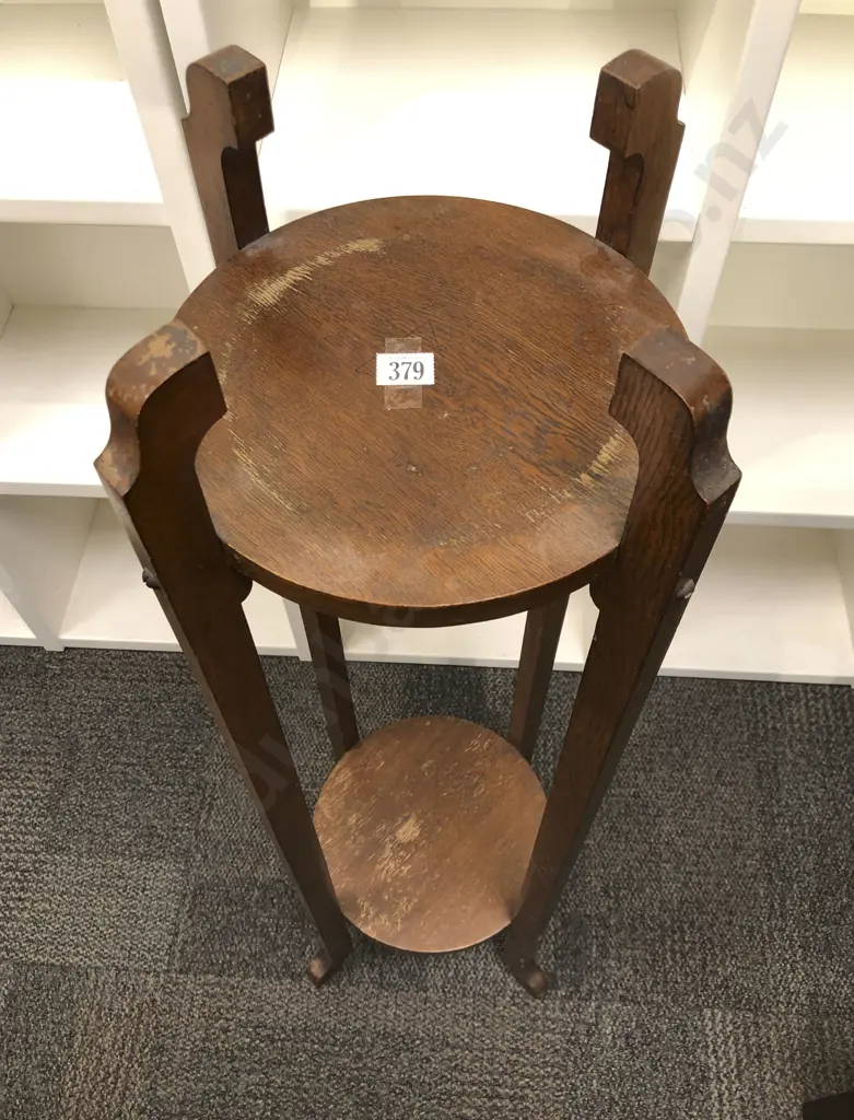 Oak Two Tier Plant Stand Image 1++