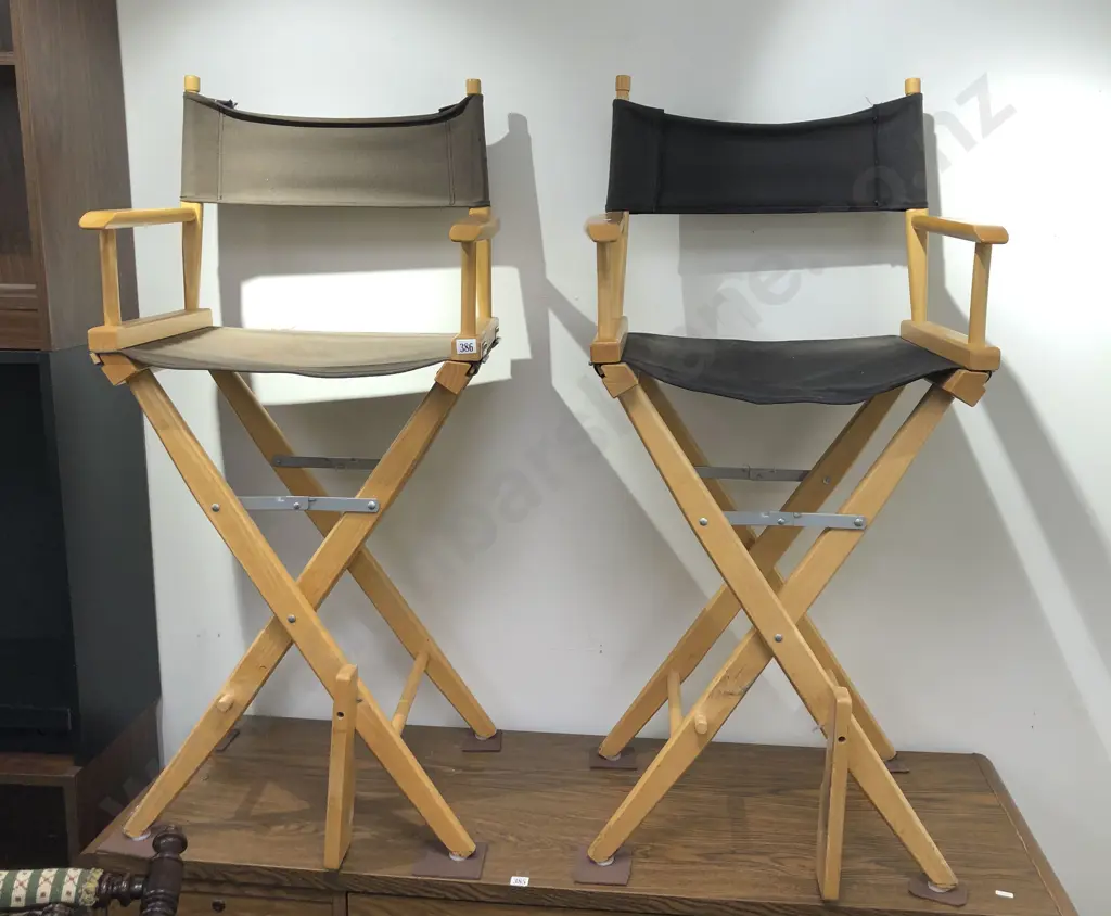 Two Modern Folding Directors Chairs Image 1++