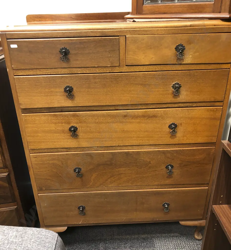 Mahogany Six Drawer Chest of Drawers Image 1++