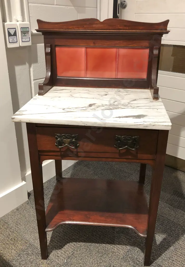 Art Nouveau Marble Top Wash Stand Image 1++