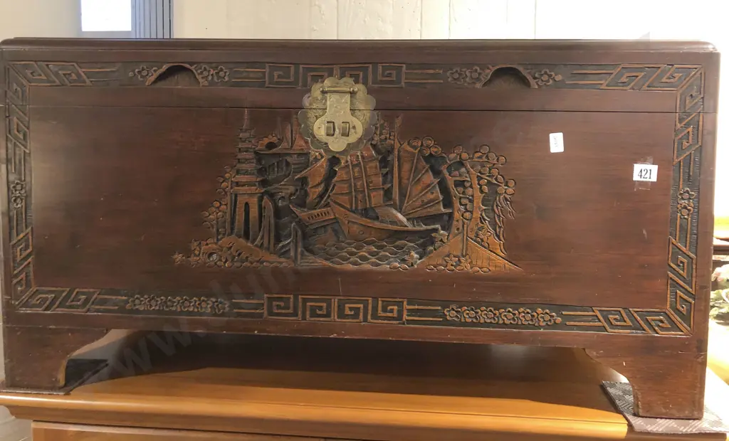 Carved Camphor Chest Image 1++