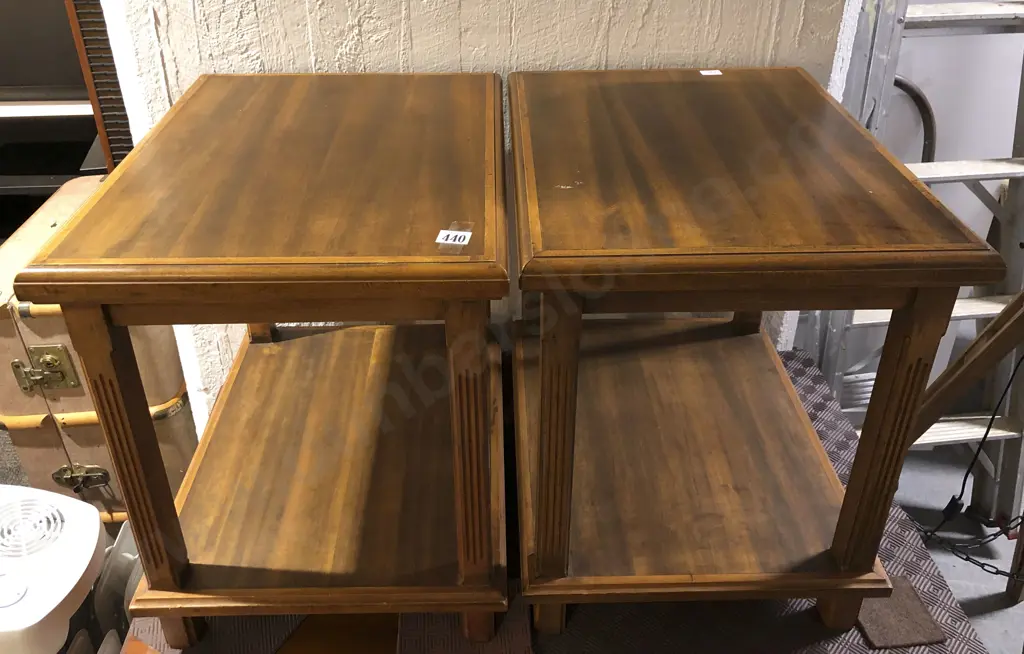 Pair of Two Tier Occasional Tables Image 1++