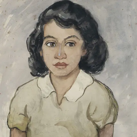 Maude Burge (1865 - 1957) - Portrait of a Young Girl (Green Dress)