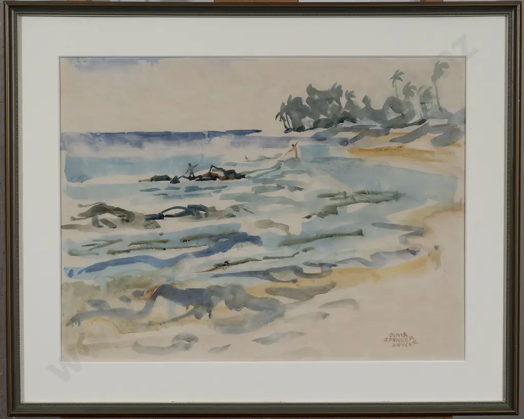 Olivia Spencer Bower (1905 - 1982) - Untitled (Ocean Landscape) Image 1++