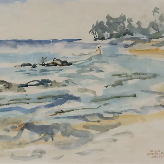 Olivia Spencer Bower (1905 - 1982) - Untitled (Ocean Landscape)