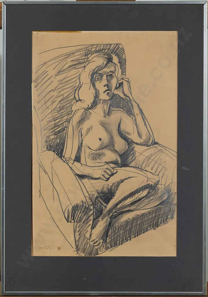 Michael Smither (b. 1939) - Diana (study for blue chair) Image 1++
