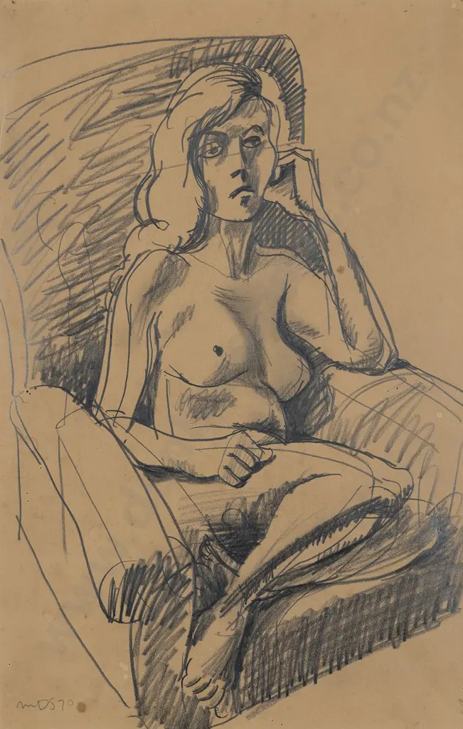 Michael Smither (b. 1939) - Diana (study for blue chair) Image 1++