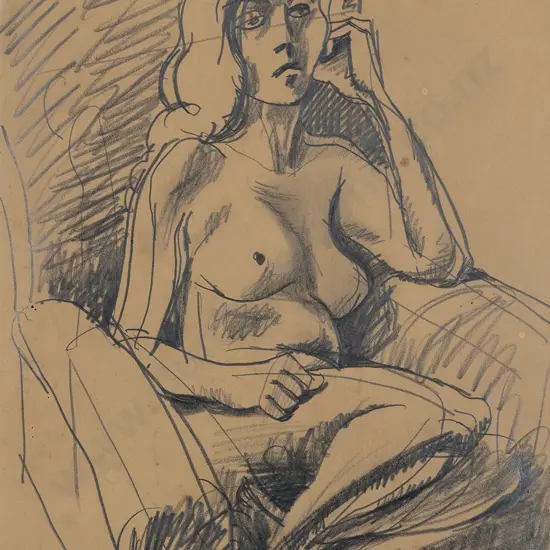 Michael Smither (b. 1939) - Diana (study for blue chair)