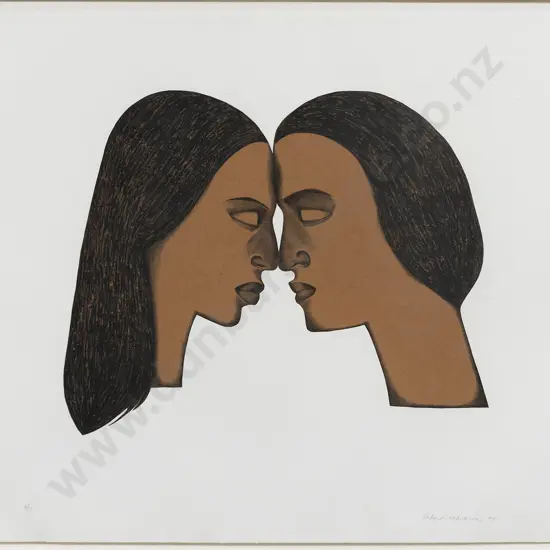 Robin Kahukiwa (b.1938) - Hongi