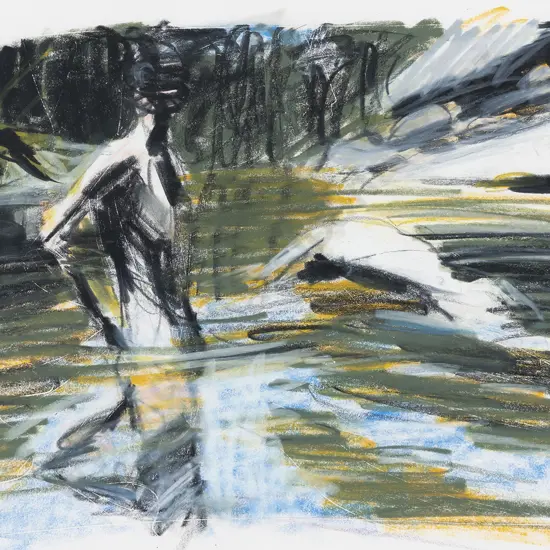 Euan MacLeod (b1956) - Untitled (Figures in the Water)