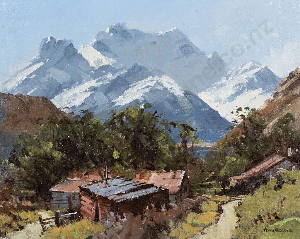 Peter Beadle (b.1933) - Mount Earnslaw and Scheelite Mine Image 1++