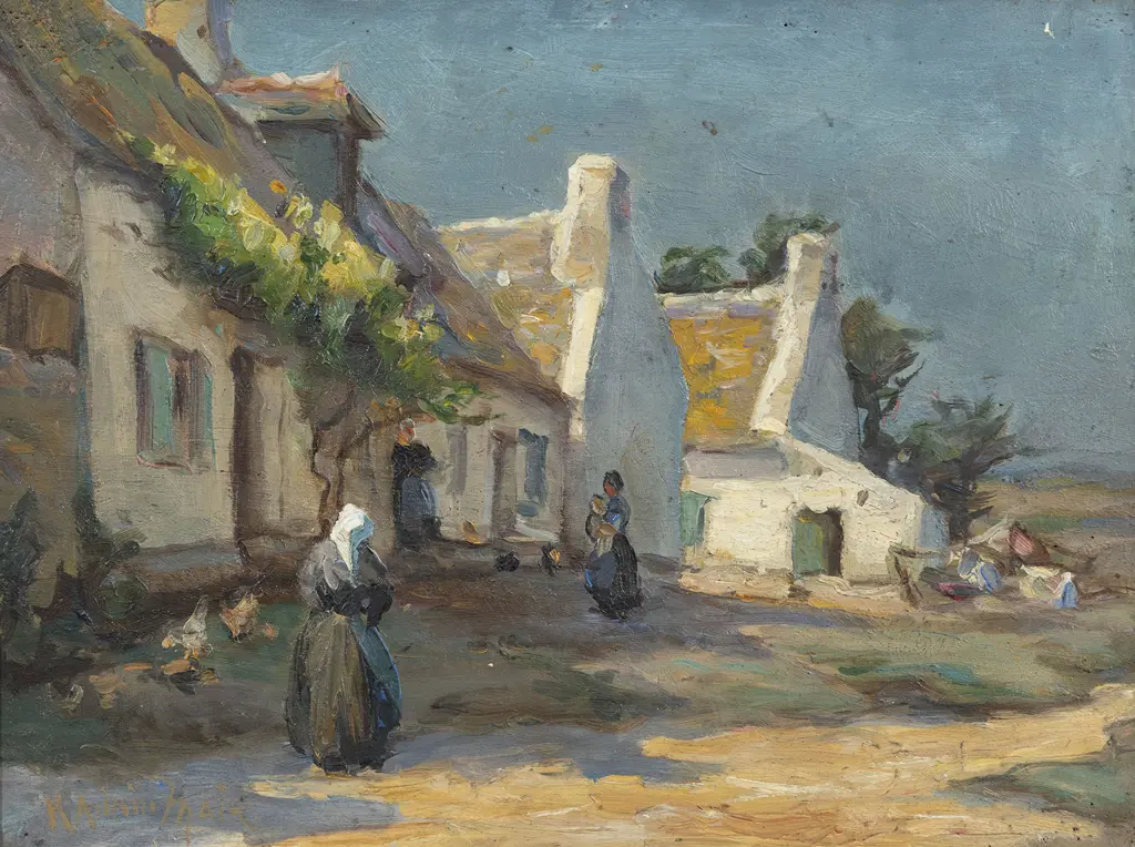 Kathleen (Kitty) Airini Vane (1891-1965) - European Cottage Scene Image 1++