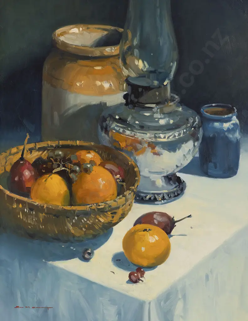 John M. Crump (b 1943) - The Birthday Crock and David's Lamp with Still Life Image 1++