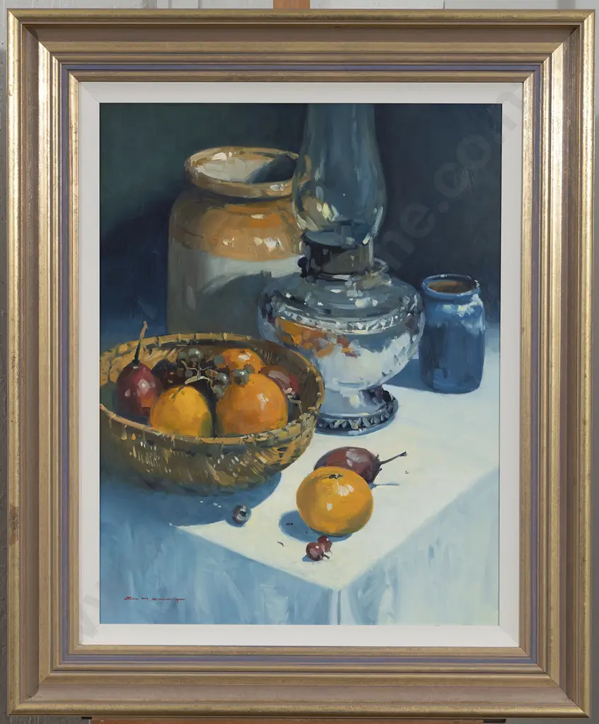 John M. Crump (b 1943) - The Birthday Crock and David's Lamp with Still Life Image 1++