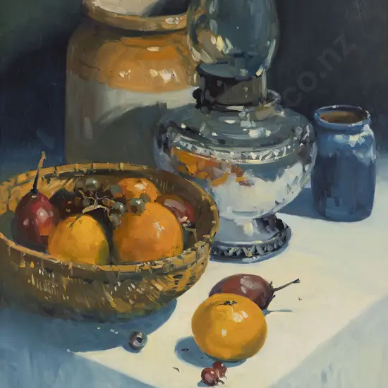 John M. Crump (b 1943) - The Birthday Crock and David's Lamp with Still Life