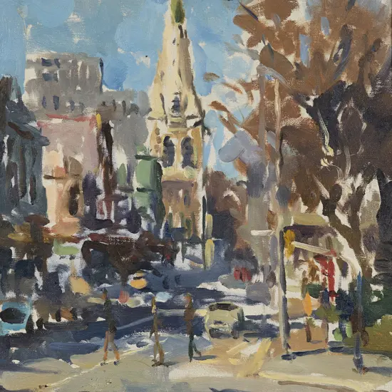 Gaston De Vel (1924 - 2010) - Untitled (Street Scene)