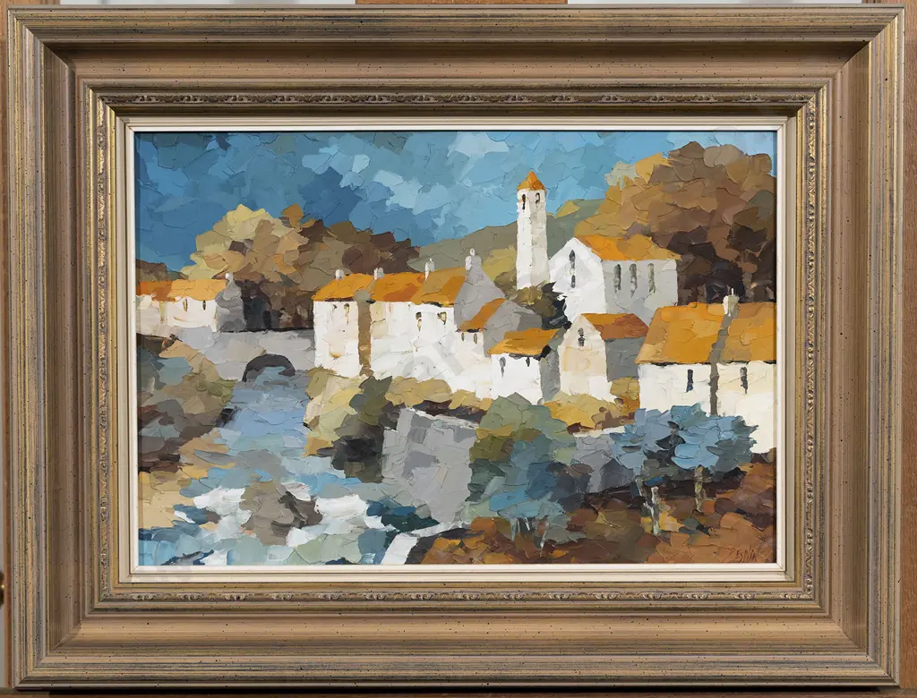 Tom Esplin (1915 - 2005) - Village in Corsica Image 1++