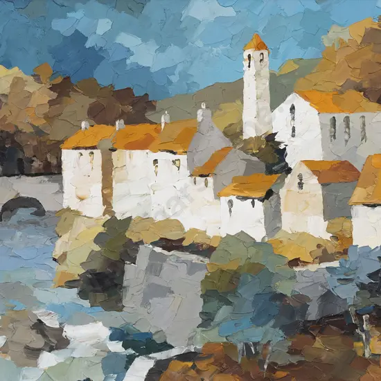 Tom Esplin (1915 - 2005) - Village in Corsica