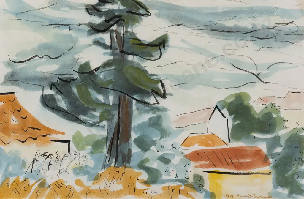 Douglas MacDiarmid (1922 - 2020) - The Fir Tree Image 1++