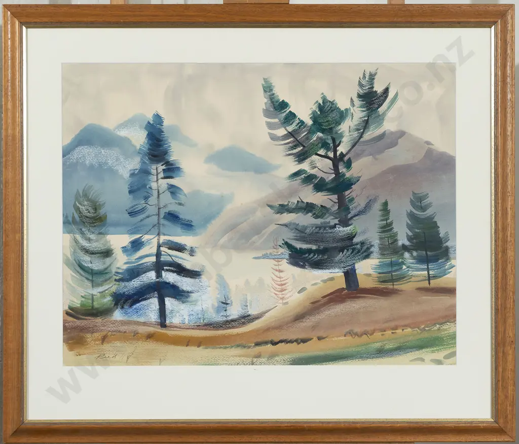 William James Reed (1908 - 1996) - Mist at Wanaka Image 1++