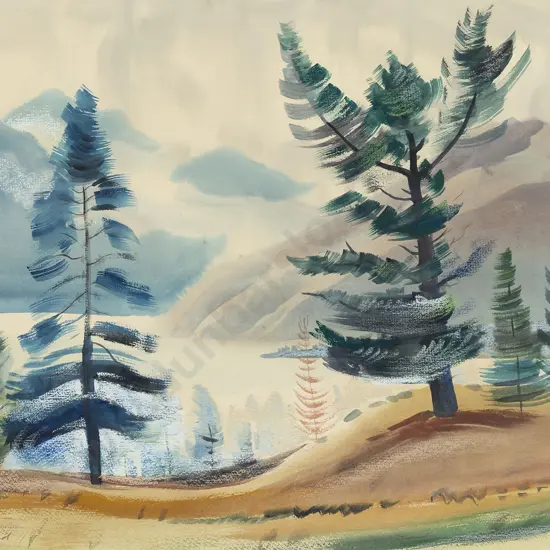 William James Reed (1908 - 1996) - Mist at Wanaka