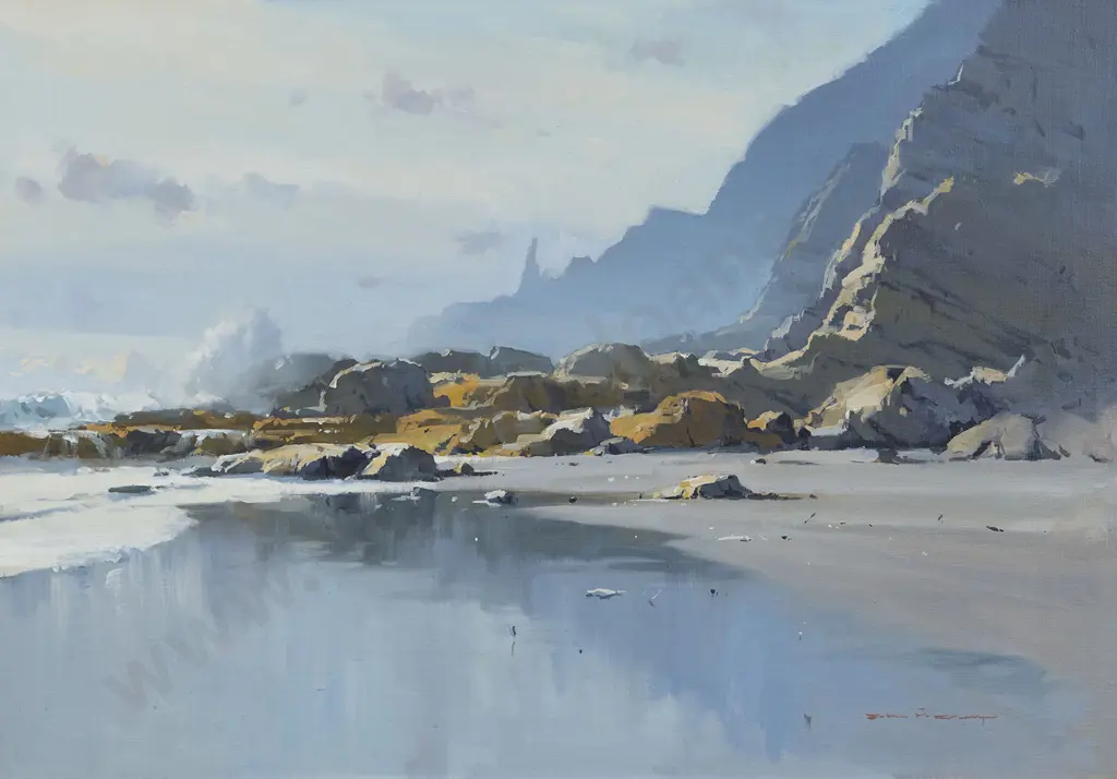 John M. Crump (b 1943) - Ocean Beach Coromandel Image 1++