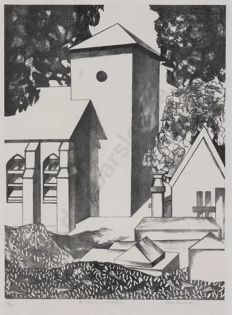 Louise Henderson (1902 - 1994) - The Church Image 1++