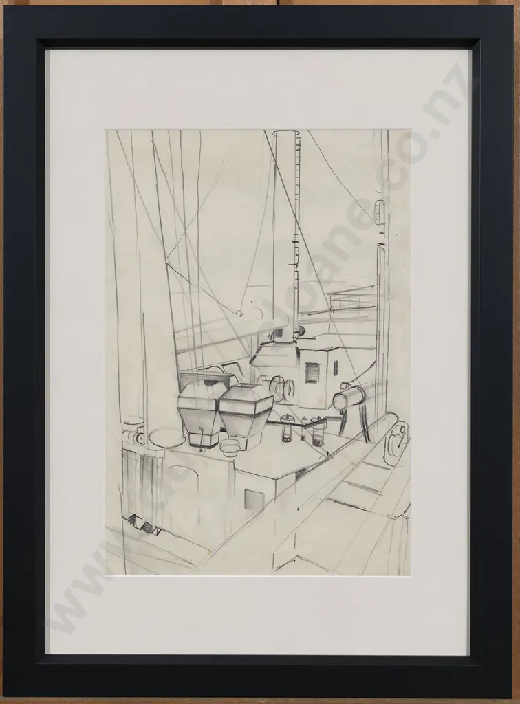 Louise Henderson (1902-1994) - Ship's Deck Image 1++