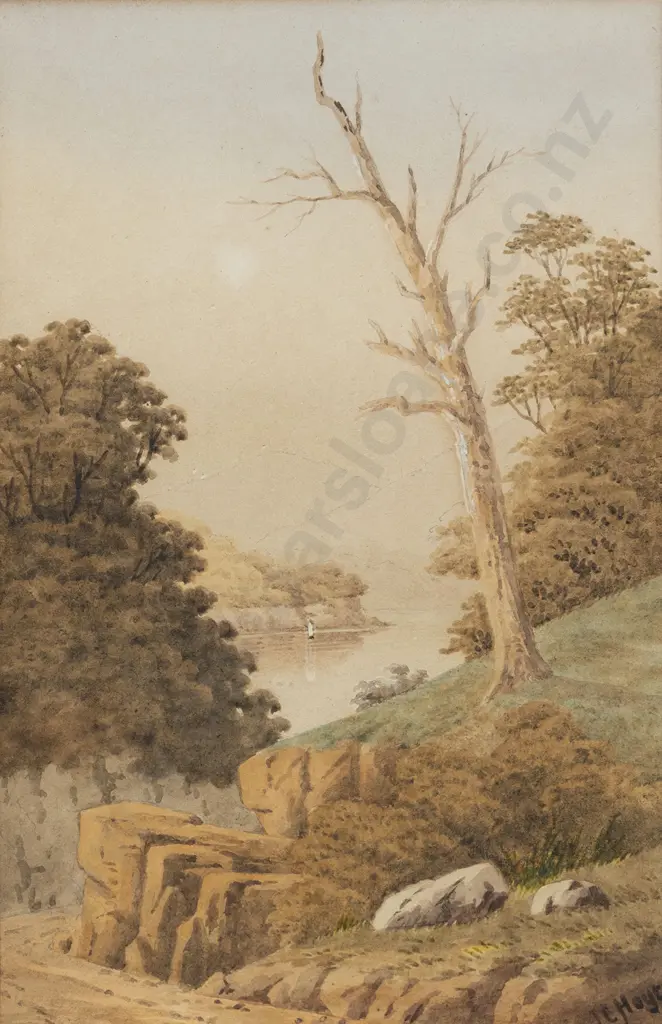 John Barr Clarke Hoyte (1835-1913) - Glimpse of a Lake Image 1++