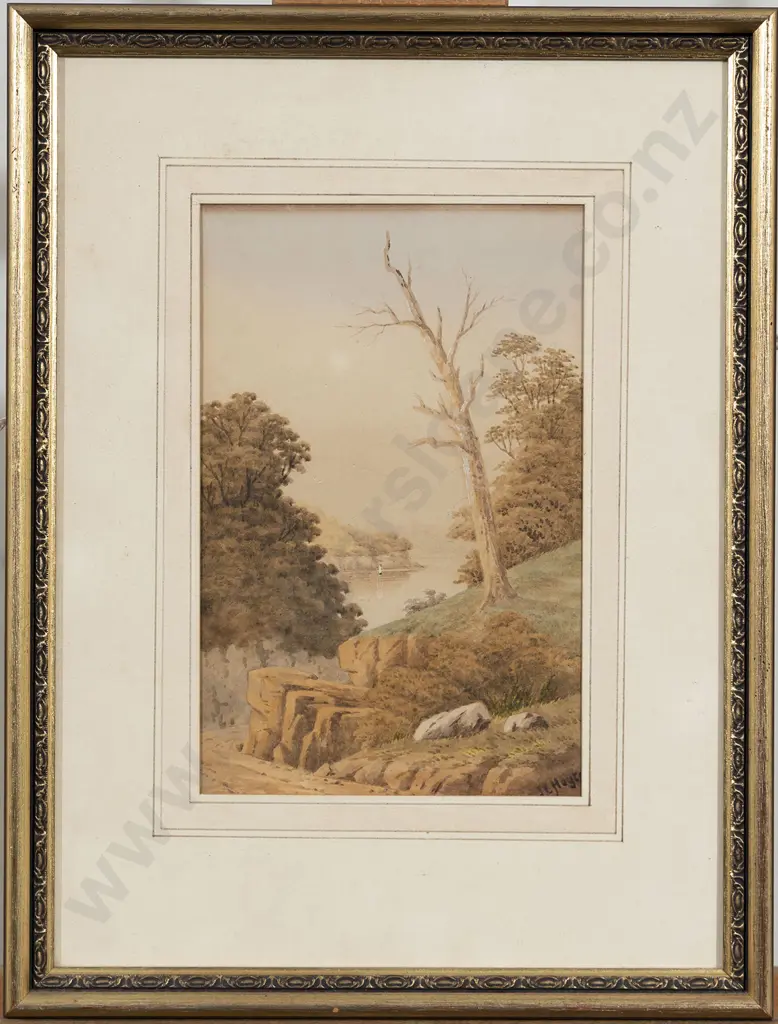 John Barr Clarke Hoyte (1835-1913) - Glimpse of a Lake Image 1++