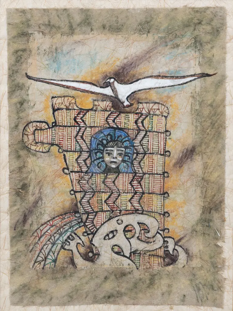 John Bevan Ford (1930 - 2005) - A Guardian for a Polynesian Sail Image 1++