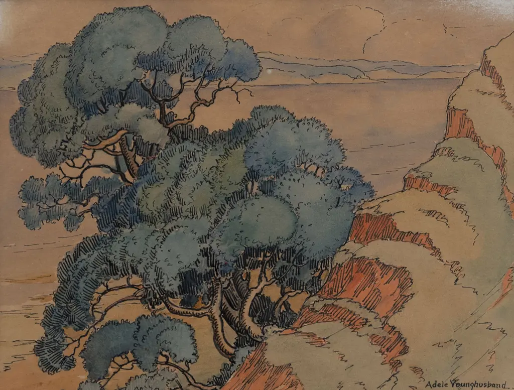 Adele Younghusband (1878-1969) - Pohutukawa Tree Image 1++