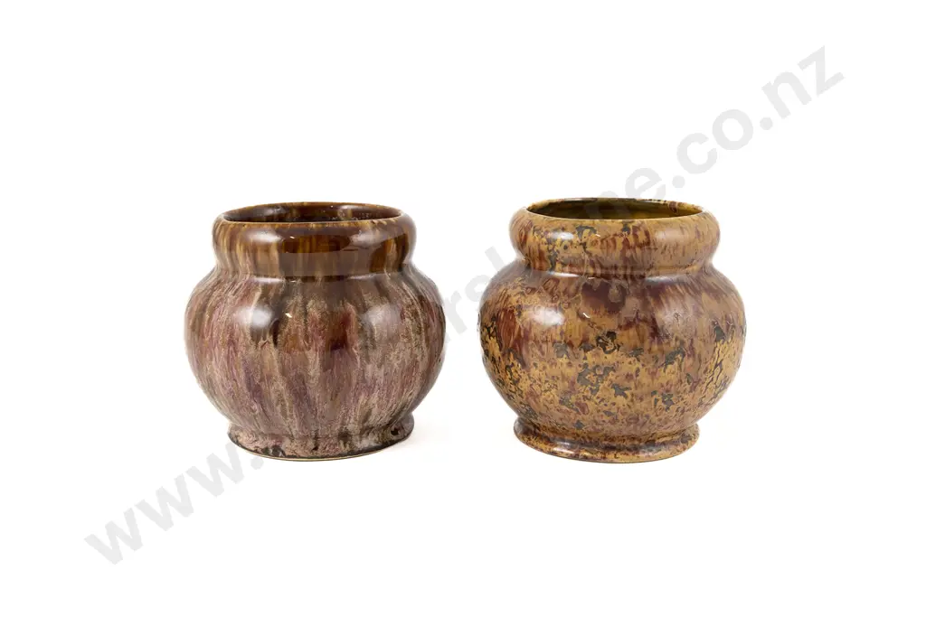 Two Crown Lynn Trickle Glaze Vases Image 1++