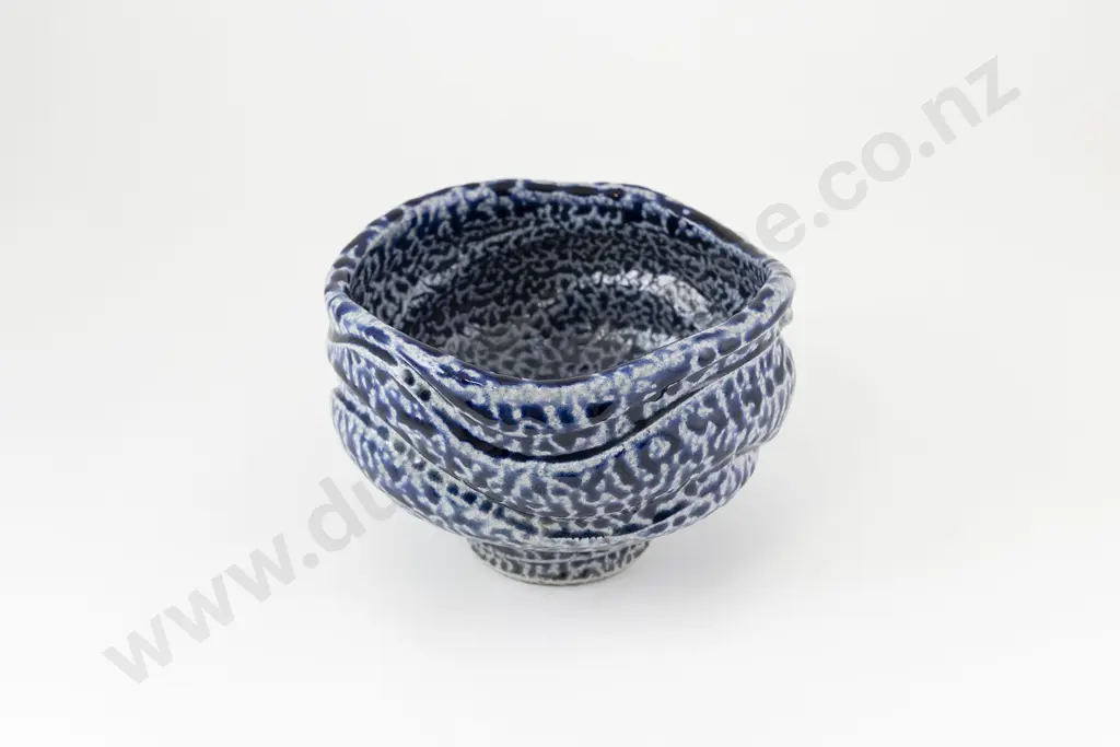 Mirek Smisek Blue Salt Glazed Pedestal Bowl Image 1++