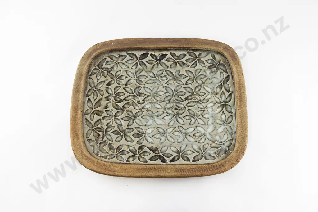 Warren Tippett Rectangular Stamp Decorated Platter Image 1++