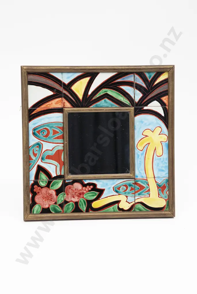 Warren Tippett Mirror with Ceramic Tile Frame Image 1++