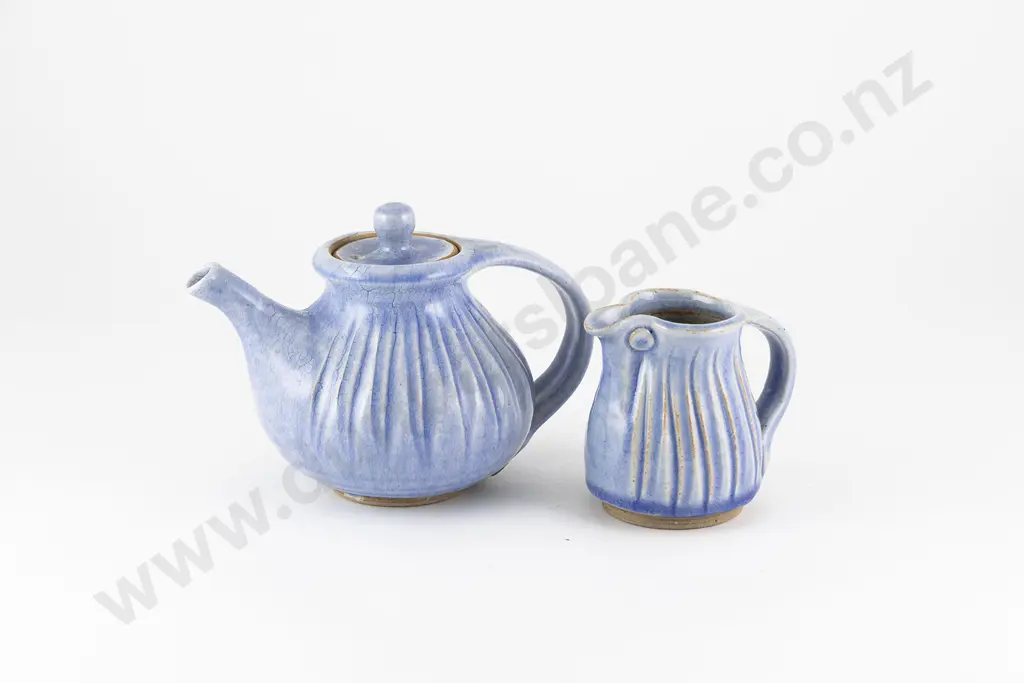 Toby Stafford Blue Teapot and Milk Jug Image 1++