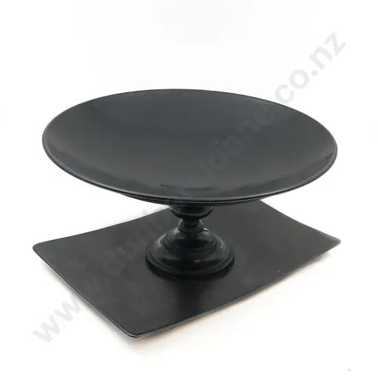 Decorative Comport and Platter Together with Pair of Lamps