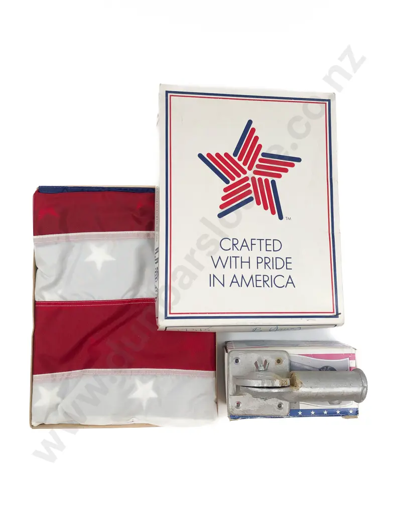 Boxed American Flag Together with Flagpole Holder Image 1++