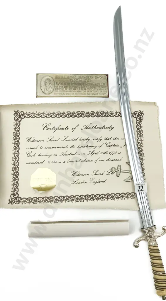 Reproduction Wilkinson Sword Together with Assorted and Certificate of Authenticity Image 1++